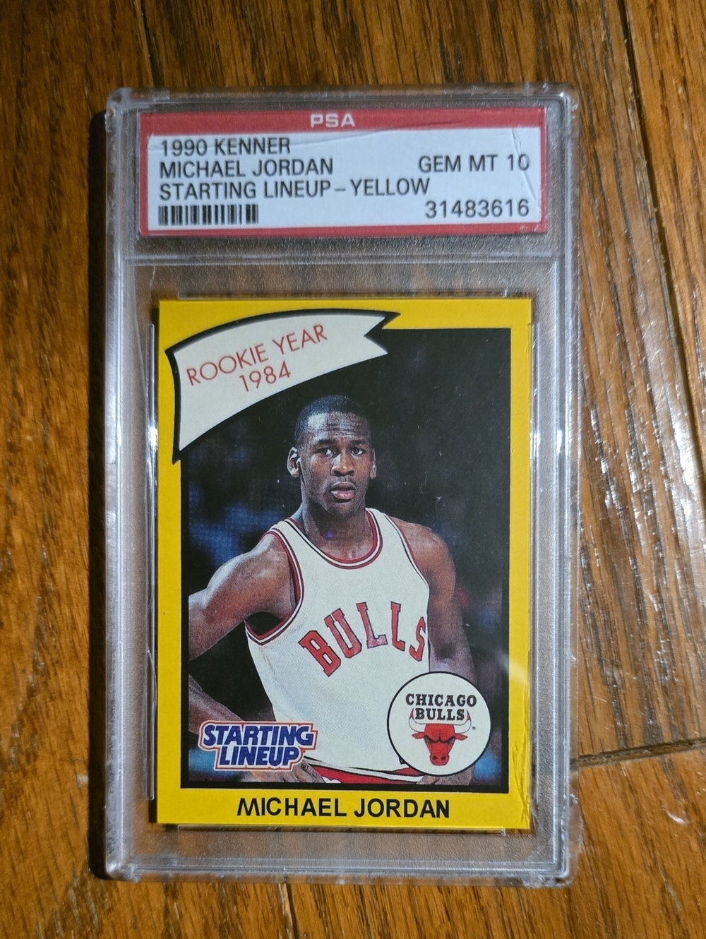 1990 PSA Gem Mint 10 Michael Jordan Starting Lineup Yellow Card